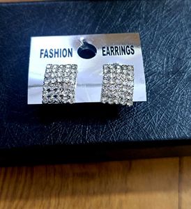 Sparkling Square Earrings
