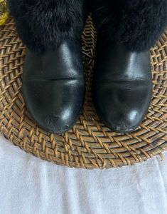Black Leather And Fur Boots Pinteresty