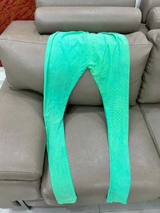 Florescent GREEN DRAPE SAREE WITH LEGGINGS