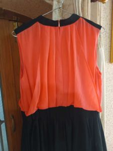 Peach Black Long Dress