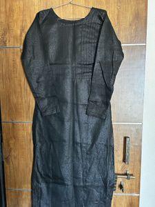 Shiny Black Straight Kurti