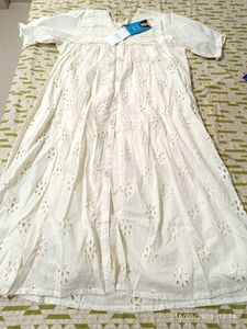 Medium New Unused White Embroidered Dress