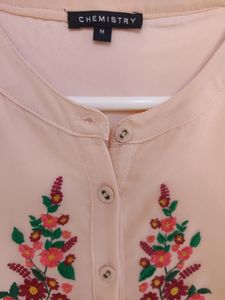 Embroidered Peach Kurta/Dress