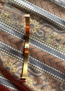 Gold Tone Bangle Bracelet For Men