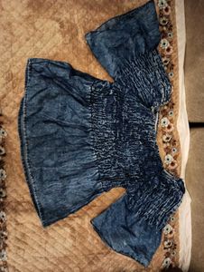 Blue Off-Shoulder Top