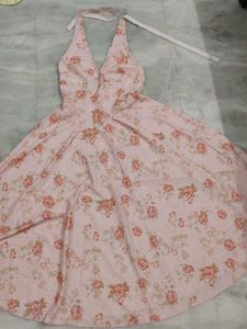Halter Neck Floral Maxi Dress