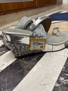 Elegant Silver Embellished Sandals