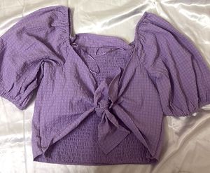 Purple Puff Sleeve Top