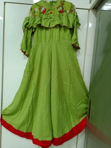 Beautiful Ruffle Sleeve Long Gown