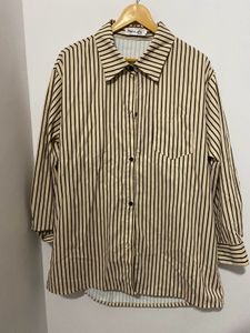 Striped Button-Down oversized Shirt