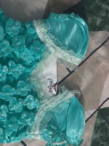 Cute Teal Flower Girl Dress