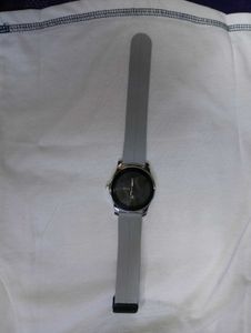 Elegant Titan Black Dial Watch with Grey Strap – S