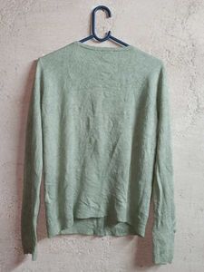 Sage Green Cardigan with Floral Detail