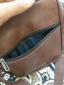 Tycoon Brown Leather Crossbody Bag