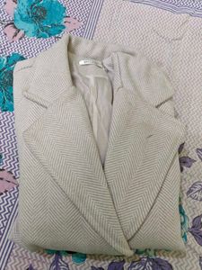 Beige Double Breasted Coat
