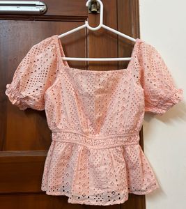 Pink Puff Sleeve Top