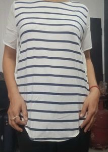 Striped White Top