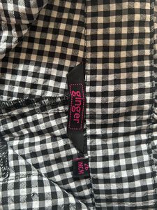 26 High Waist Black&amp; White Check Girls Trouser