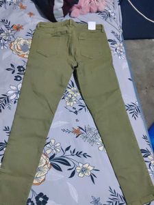 Olive Green Straight Leg Pants