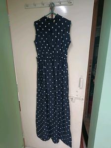 Long One Piece Black Printed