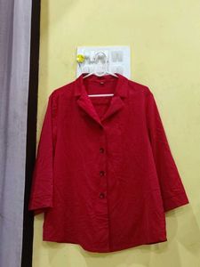 Red Button-Down Top Bust 36-40