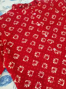 Red cotton Kurta for Women