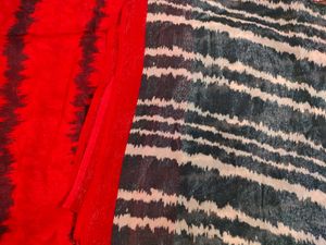 Elegant Red & Patterned Saree
