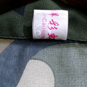 Camouflage Sheer Longline Shirt (Woman)