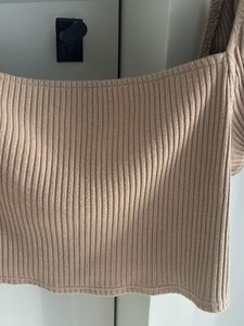 H&amp;M Ribbed Puff Sleeve Top