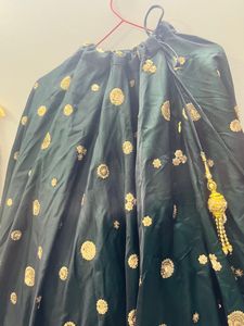 Elegant Green &amp; Gold Lehenga Set