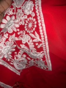 Red Embroidered Kurti