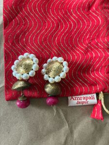 Amrapali Silver Jhumki Earrings