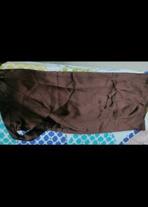 Brown Satin Midi Dress