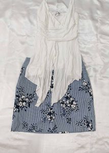 Floral Skirt & White Top Set