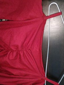 Red Ruched Long Sleeve Top