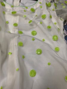 White Suit With Dupatta Absolutely New With Price Is Negotiable Neon Green Sequins  Work