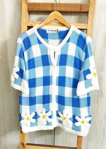 Blue &amp; White Floral Cardigan size-38