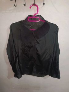 Black Ruffle shirt for women