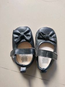 Baby Girl Black Bow Shoes