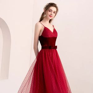 Princess Suede Bow Spotted Spaghetti Dress