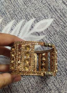 Gold-toned Rhinestone Cuff Bracelet
