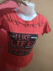 NEW BEAUTIFUL RED T-SHIRT FOR WOMEN OR GIRLS