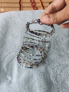 Set Of 3 Spring Type Plastic Bangles