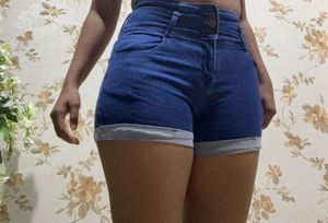 Denim High-Waisted Shorts