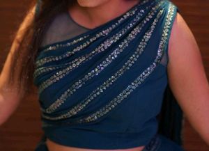 Teal Crop Top and Skirt Set