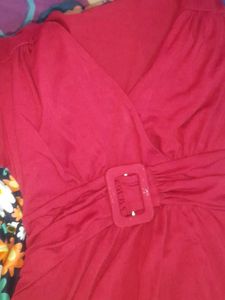 Red V-Neck Top