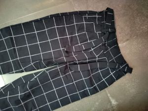 Checkered Paperbag Waist Pants