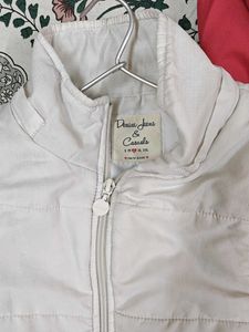 White Floral Winter Half Jacket