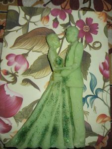 Vintage Wedding Couple Candle