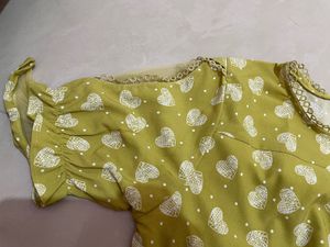 Olive Heart-Print Top